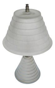 Art Deco Stepped Glass Skyscraper Lamp C. 1930's