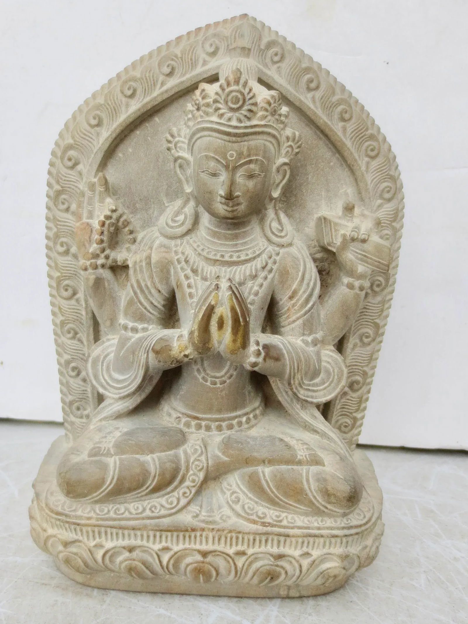 Limestone Chenrazi Buddha Nepali - 2