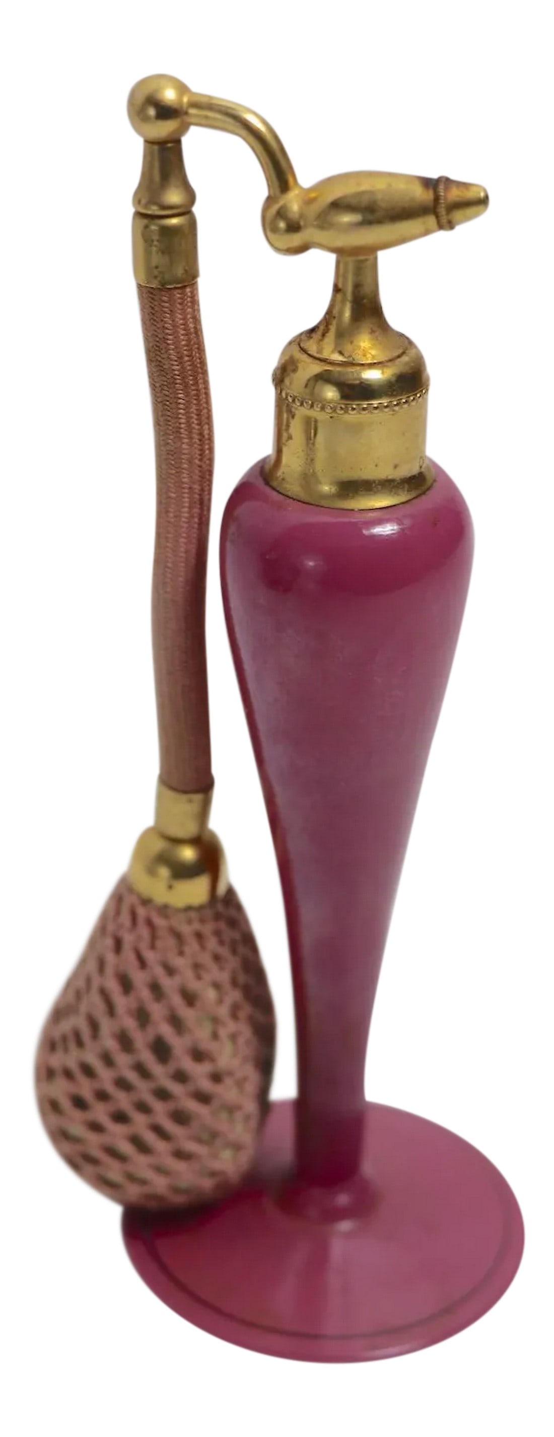 Dusky Rose Pink Art Deco Perfume Atomizer by De Vilbiss (1 of 6)