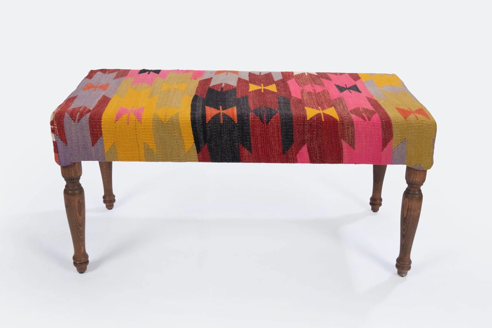 Kilim Bench Upholstered With Turkish Kilim Rug - 2
