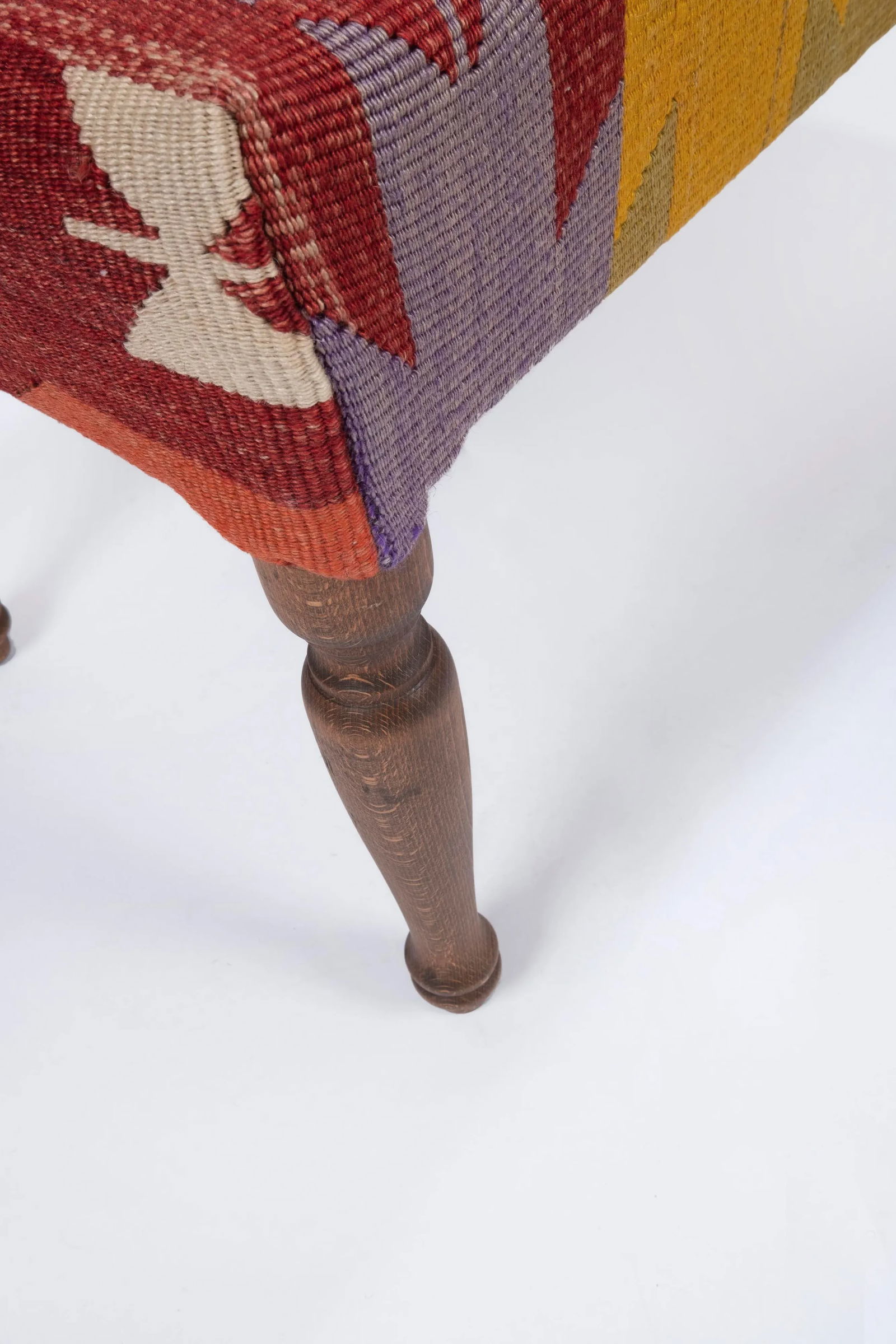 Kilim Bench Upholstered With Turkish Kilim Rug - 7