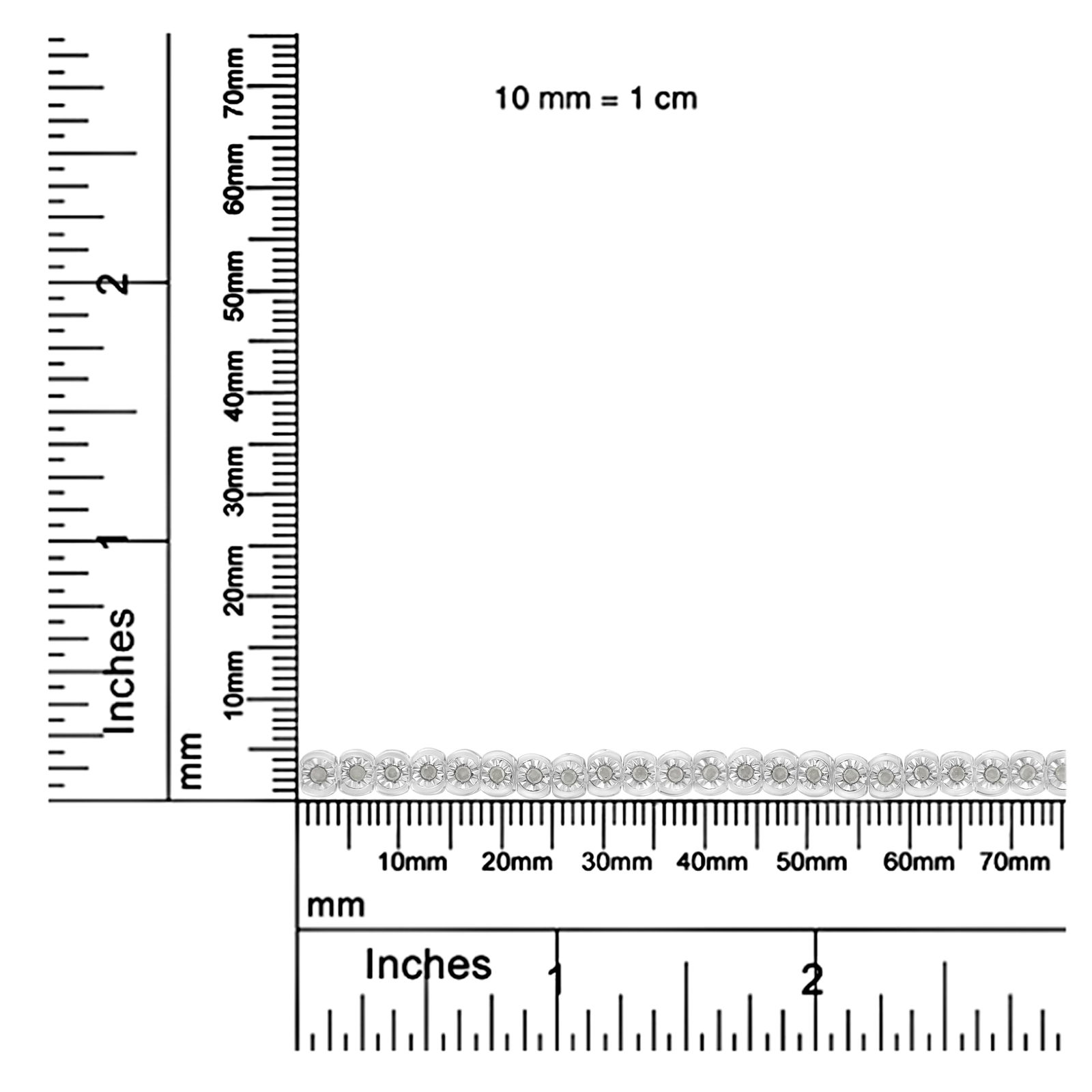 .925 Sterling Silver Â½ Cttw Miracle-Set Diamond Round Half Bezel 7" Tennis Bracelet (I-J - 6