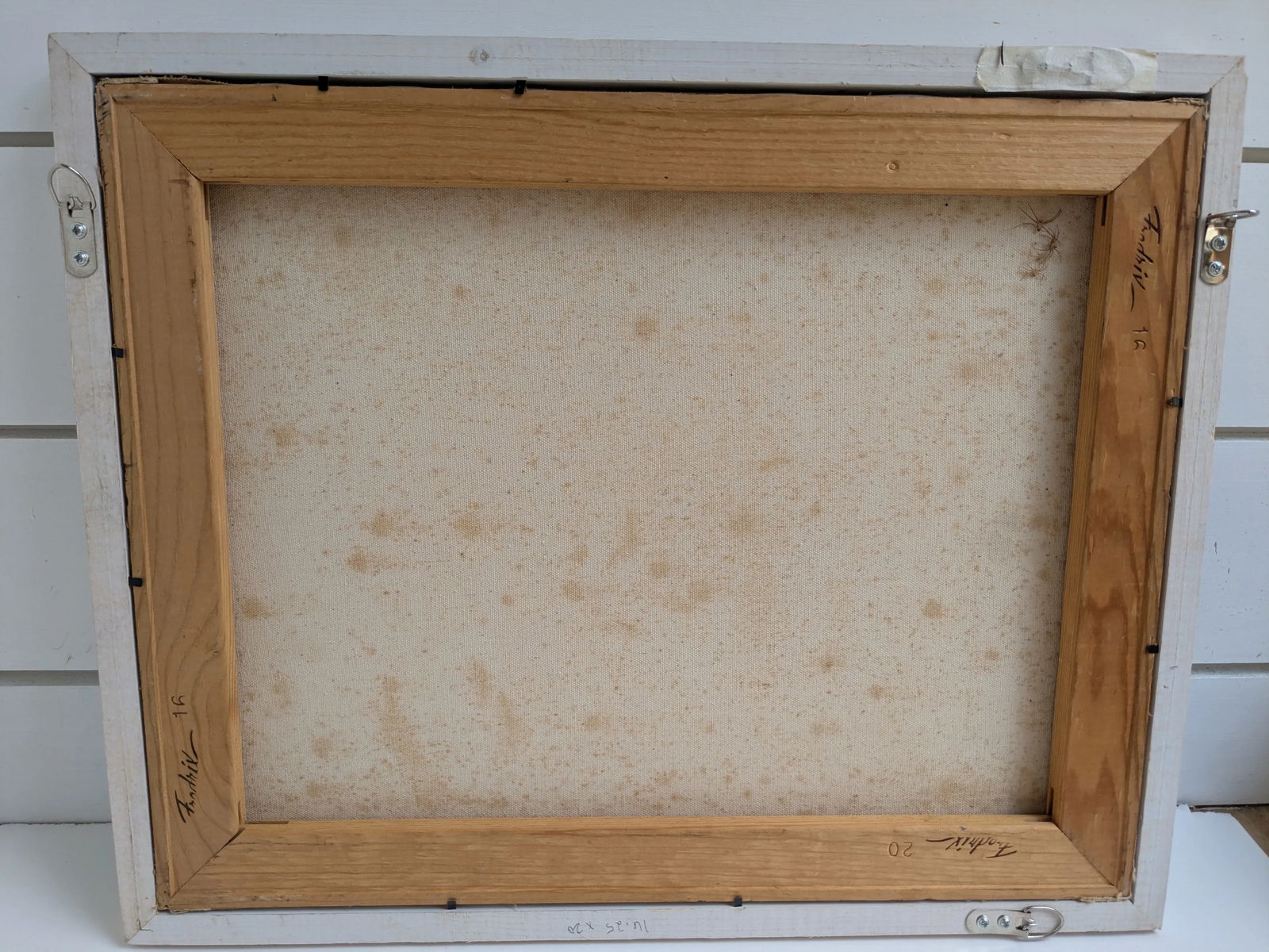 Pam Moffit Folk Art Wedding Painting – Naive Style Acrylic on Canvas 17.5" X 21.5" - 12