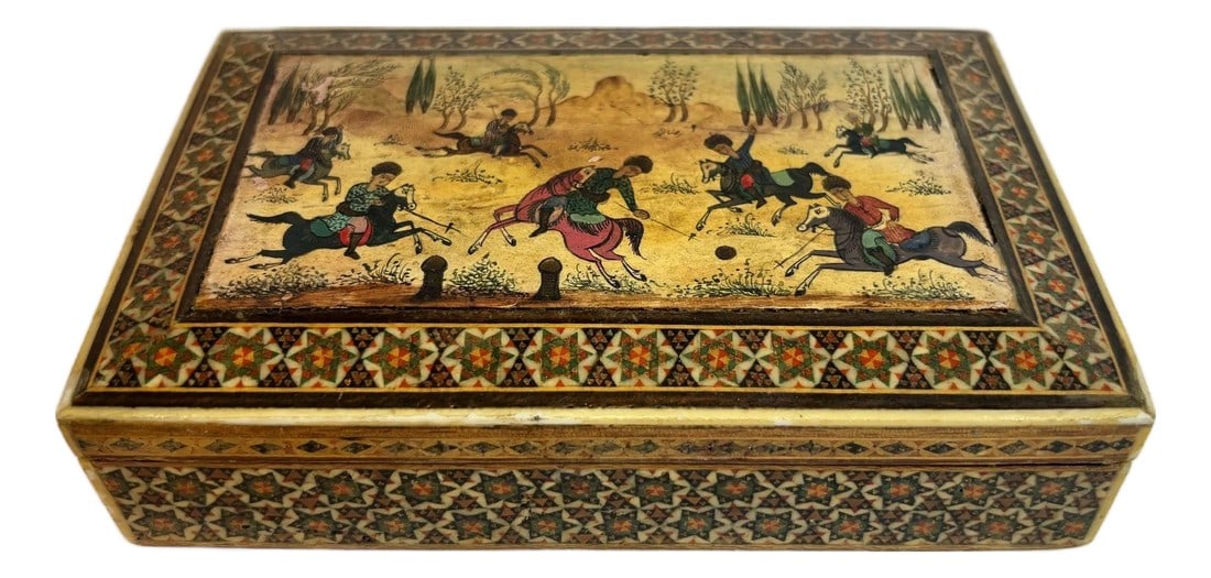 Antique Persian Khatam Micro Mosaic Inlaid Jewelry Box Circa 1940s (1 of 11)