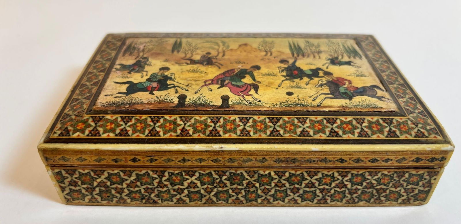 Antique Persian Khatam Micro Mosaic Inlaid Jewelry Box Circa 1940s - 5