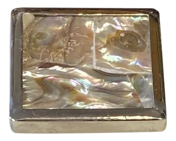 1990s Large Heavy Marble Box With Mother of Pearl Details