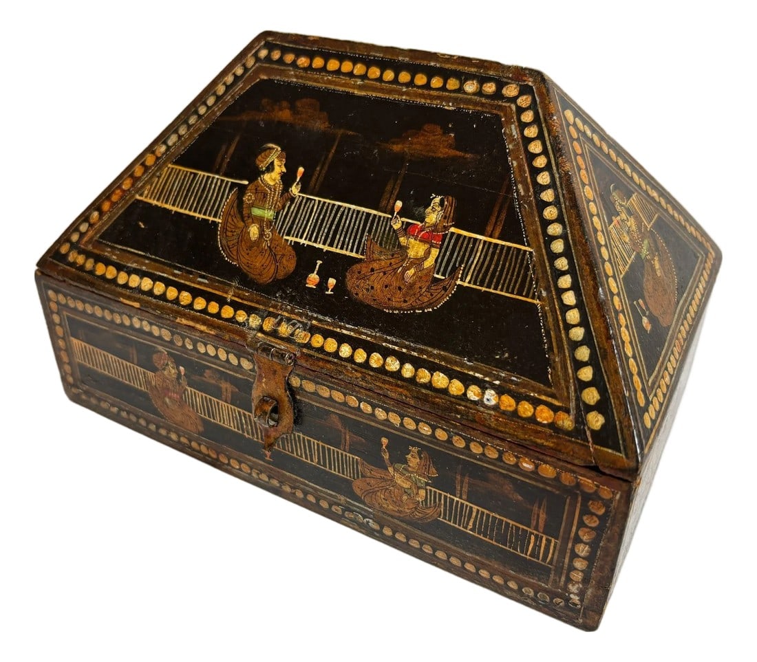 1920s Anglo-Raj Hand-Painted Rajasthani Dowry Box (1 of 12)