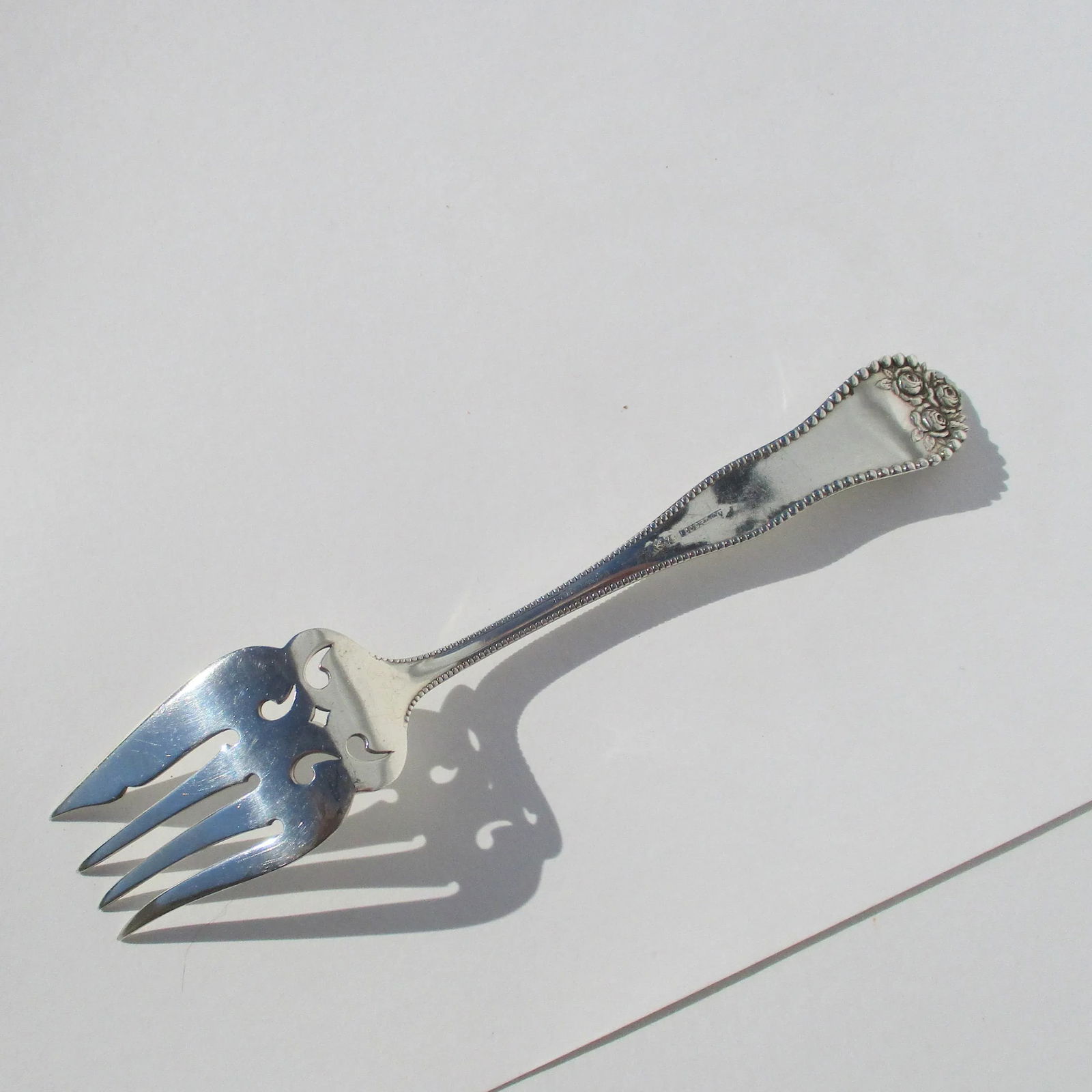 Gorham Sterling Pierced Serving Fork Circa 1897 - 5
