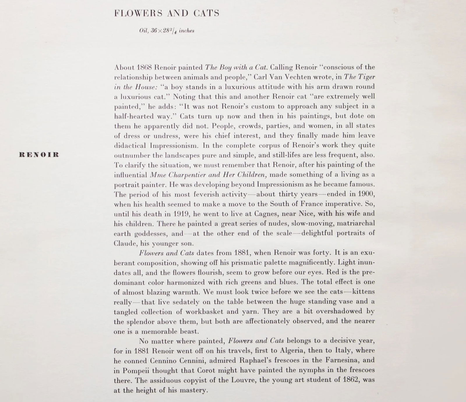 1950s After Renoir "Flowers and Cats", First Edition Swiss Full-Color Print - 8