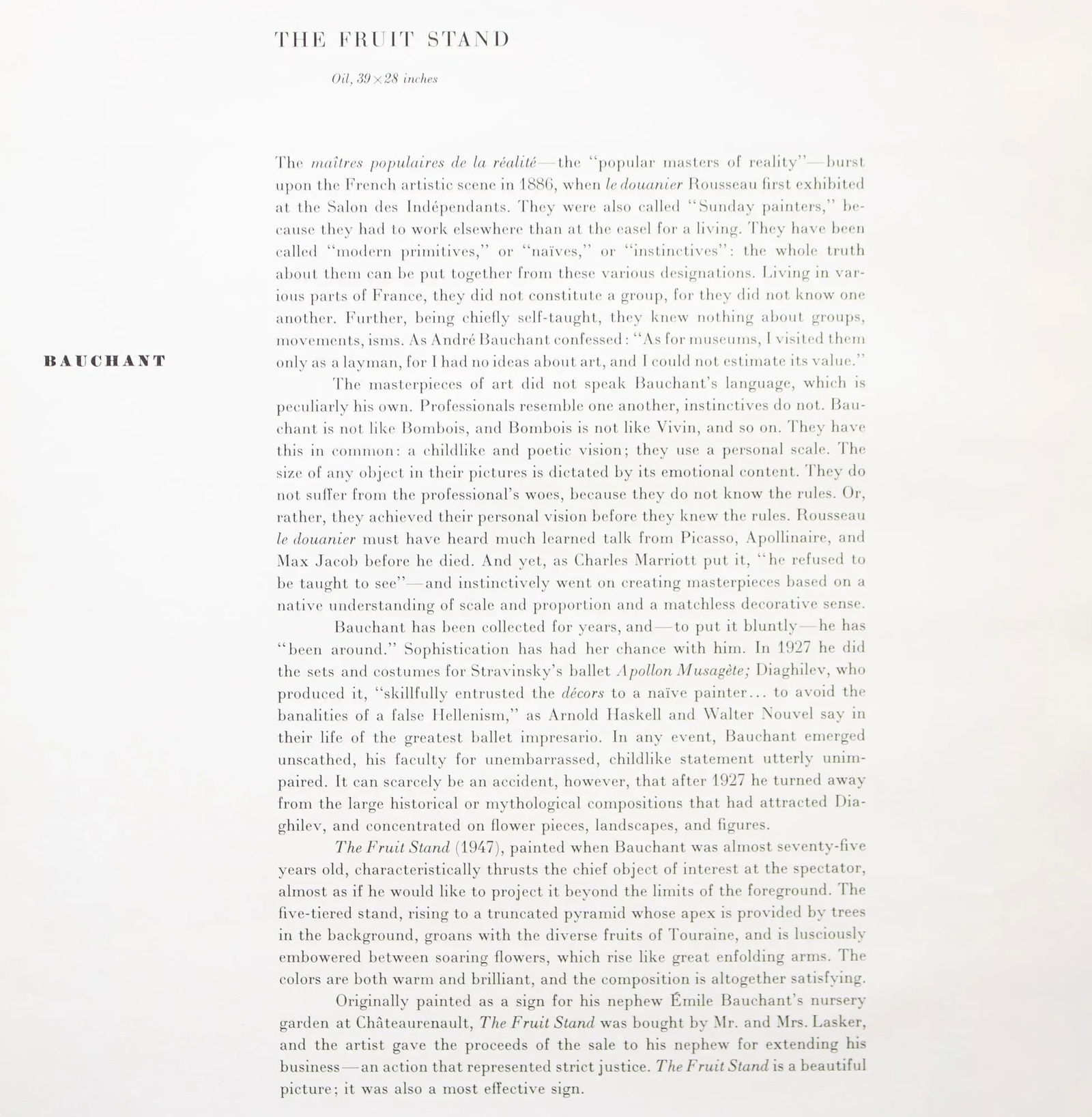 1950s After Andre Bauchant "The Fruit Stand", First Edition Swiss Full-Color Print - 8