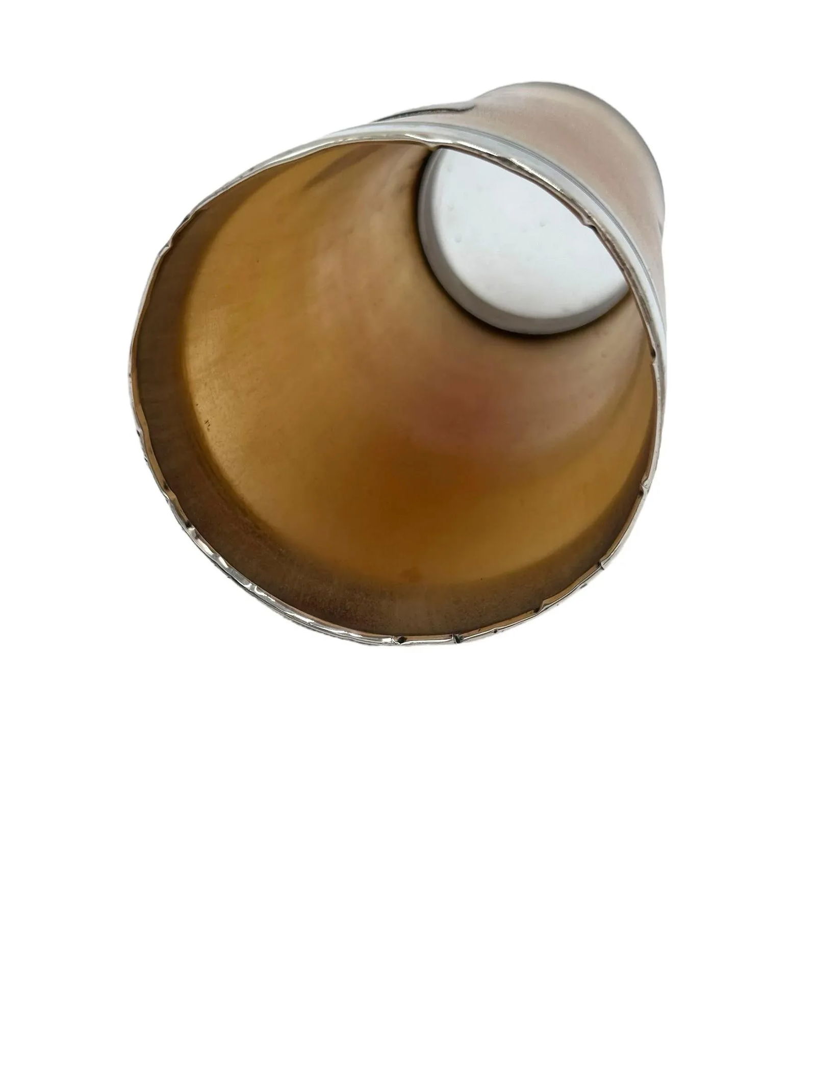 Late 19th Century Sterling Silver Rimmed Horn Cup With Glass Bottom - 12