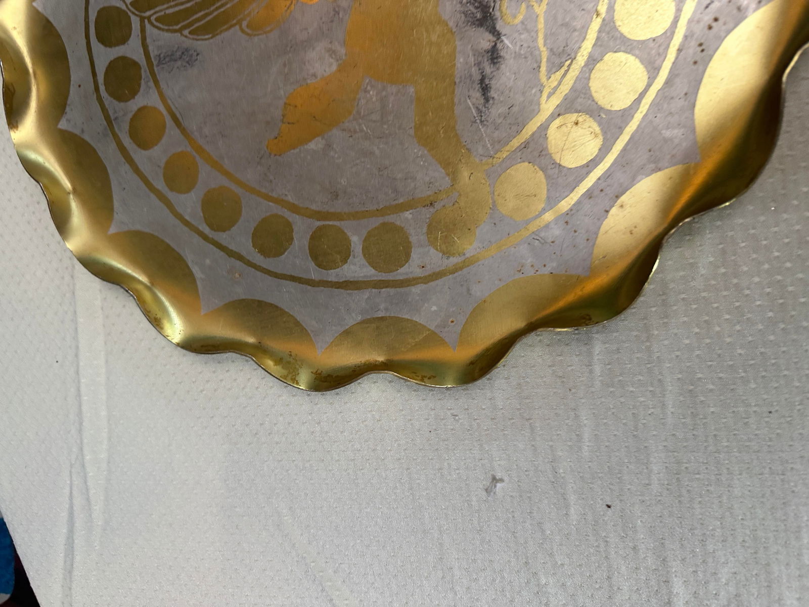 Vintage Gold and Silver Pegasus Decorative Tray - 2