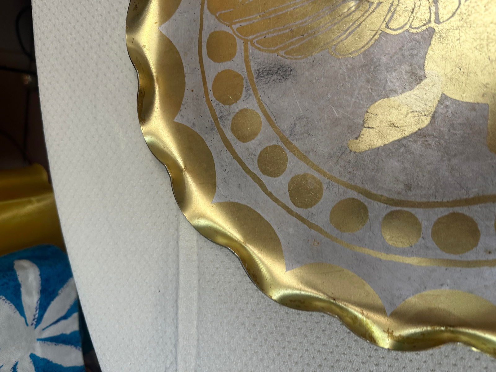 Vintage Gold and Silver Pegasus Decorative Tray - 3