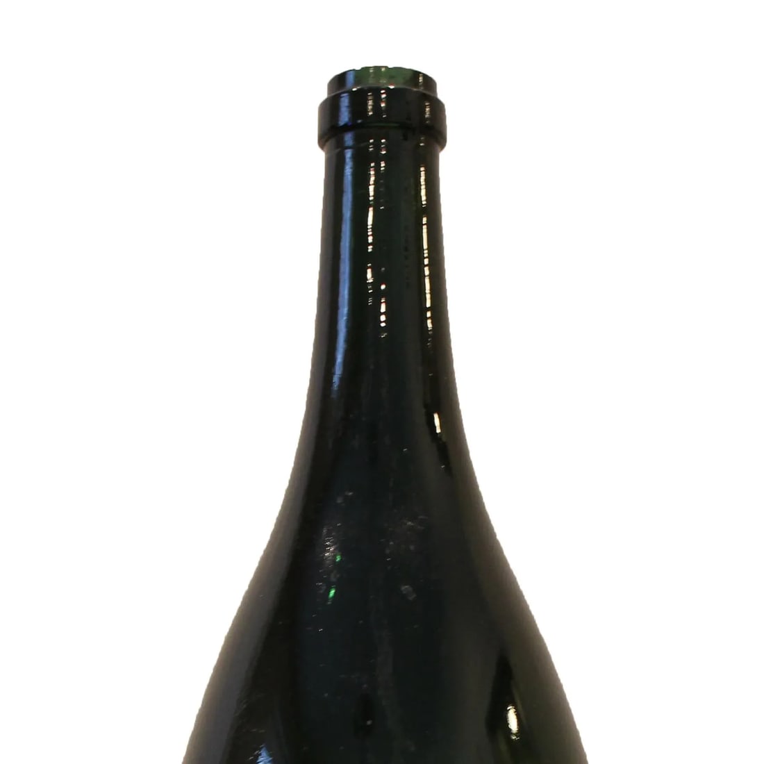 19th Century Green Hand-Blown Spanish Wine Bottles - a Pair - 2