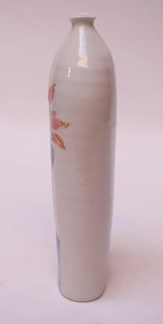 Studio Ceramic Vase With Floral Decoration Singed Pollack, 1976 - 4