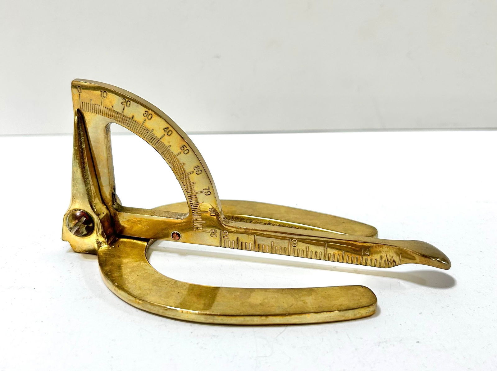 Vintage Brass Horse Hoof Gauge Paper Weight - 6