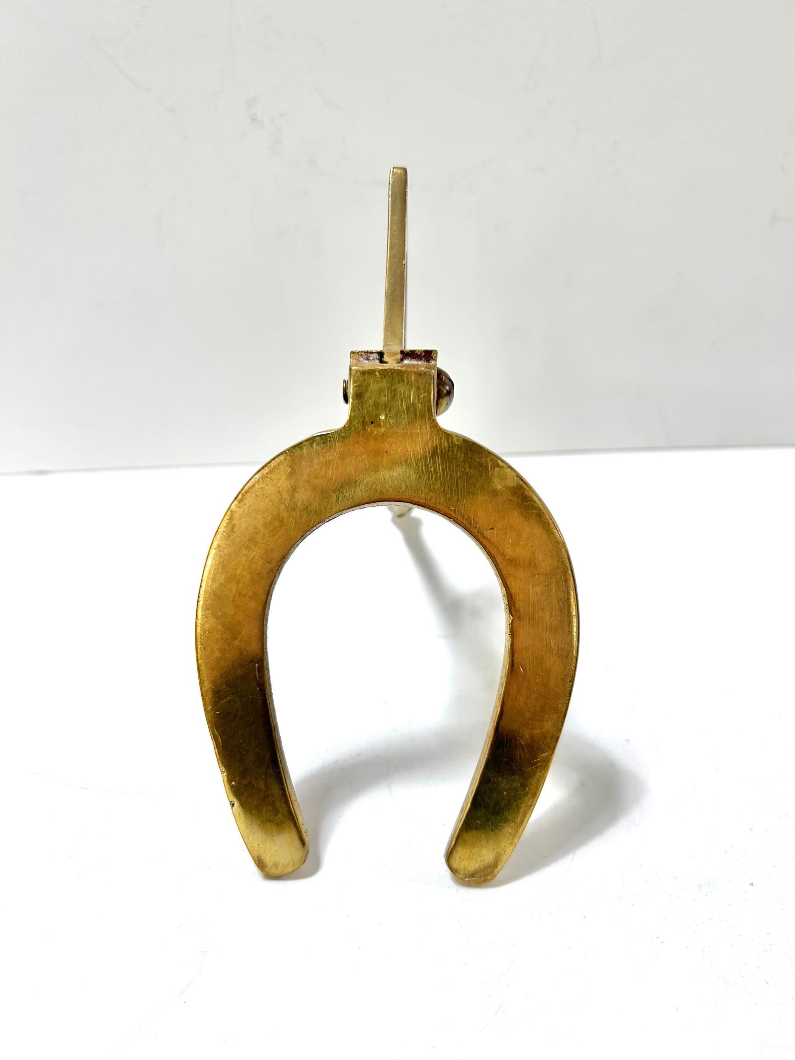 Vintage Brass Horse Hoof Gauge Paper Weight - 8
