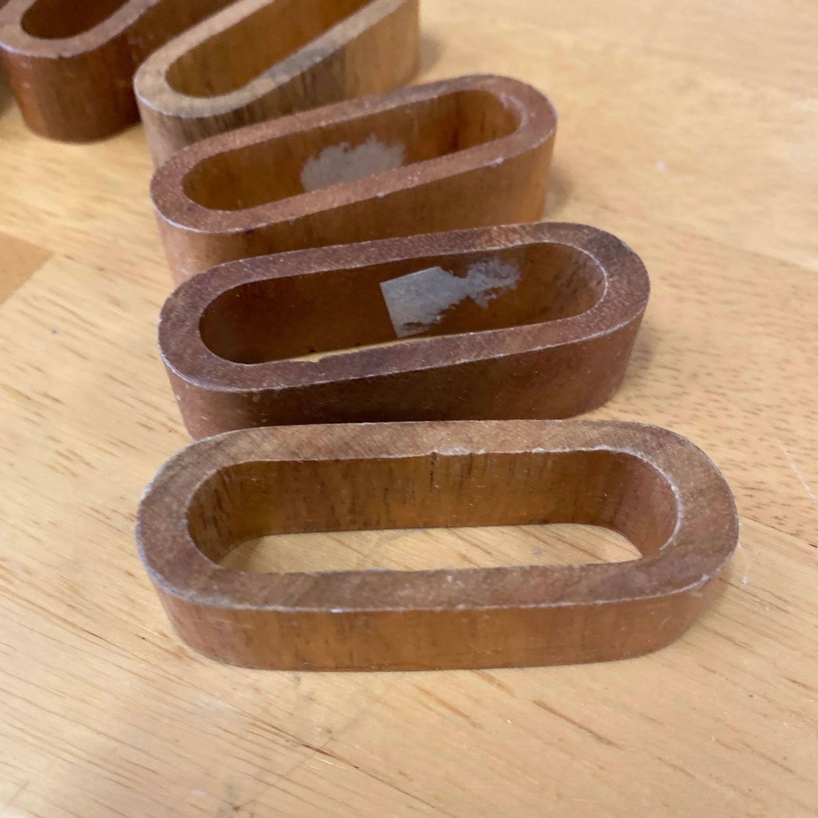 1970s Wooden Napkin Rings - Set of 8 - 2