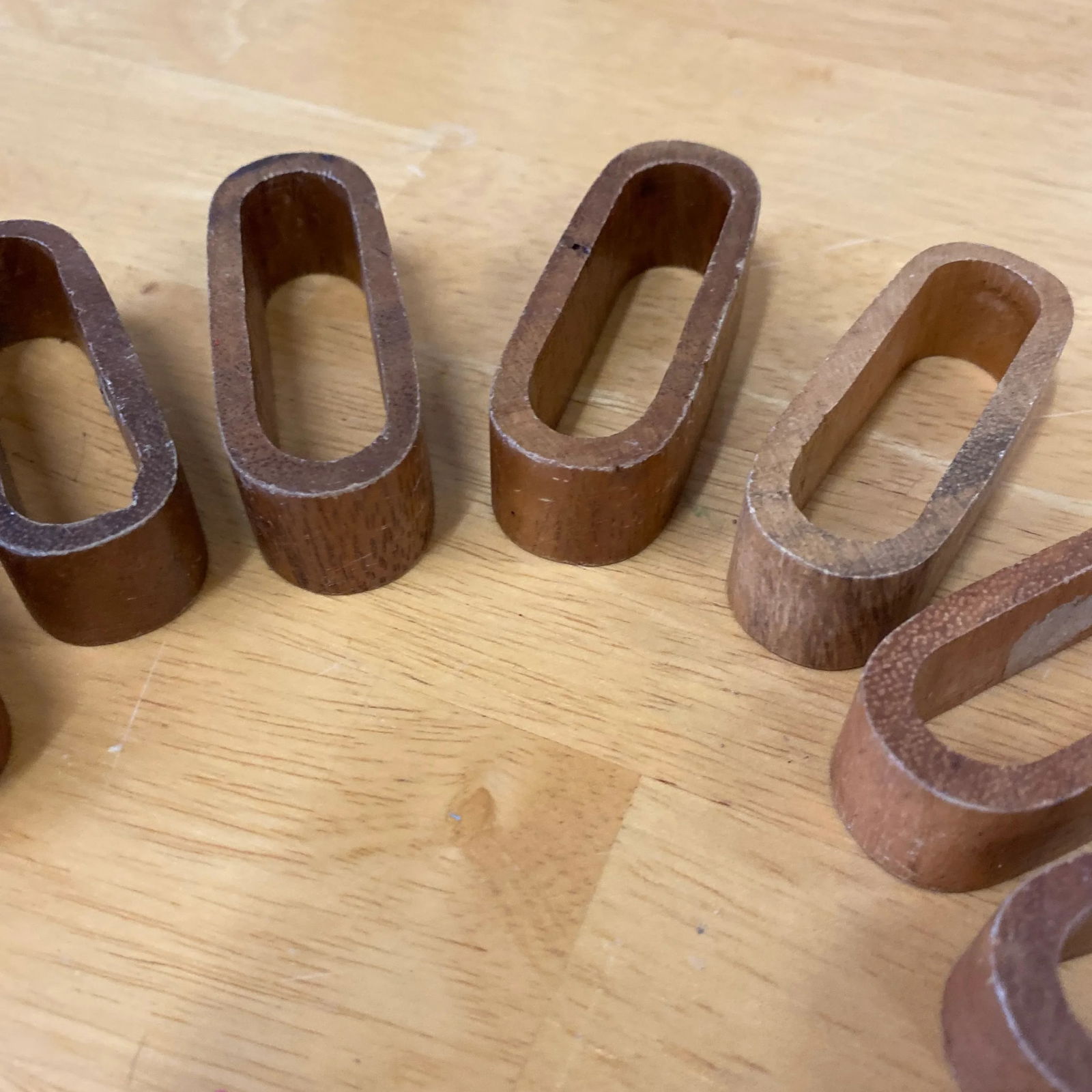 1970s Wooden Napkin Rings - Set of 8 - 3
