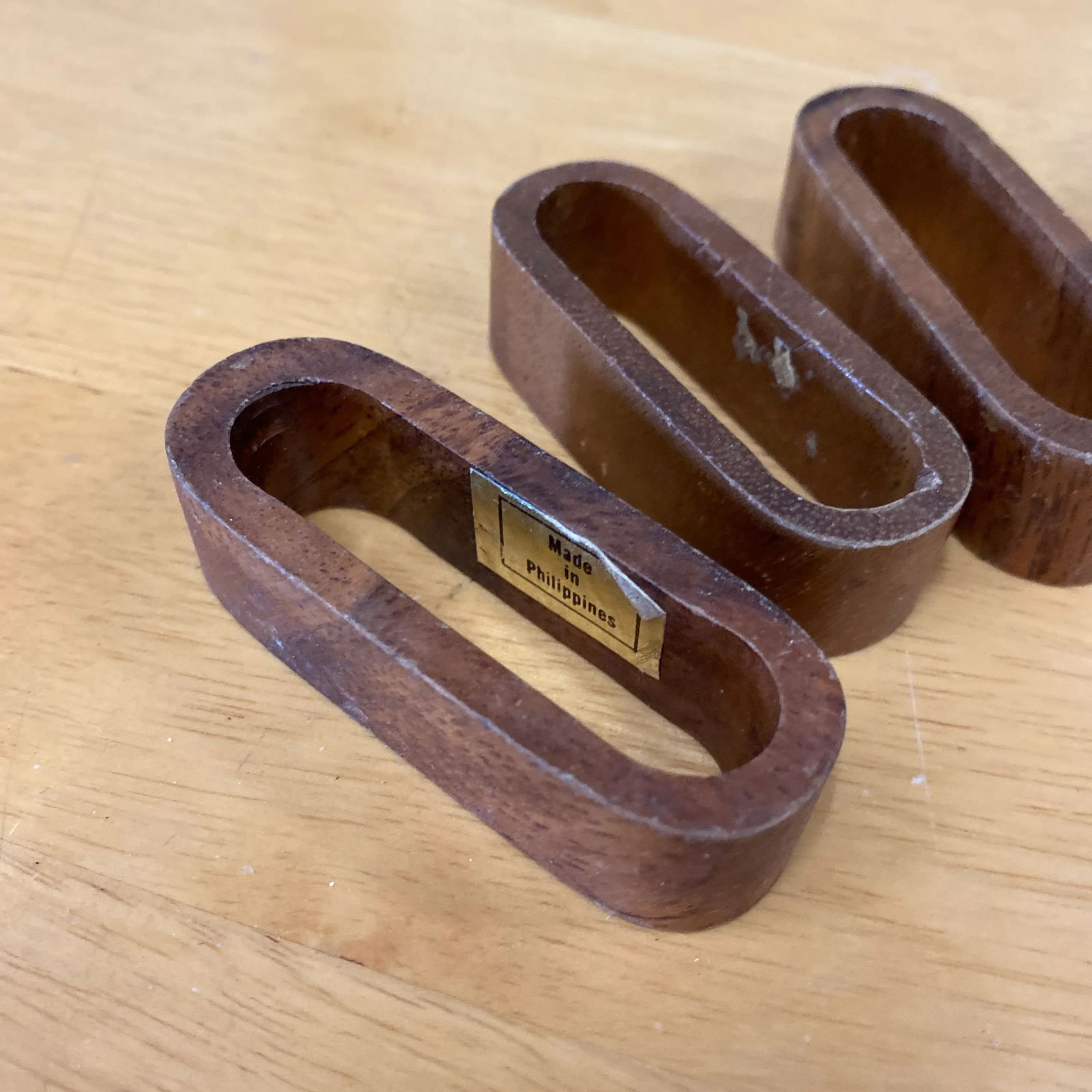 1970s Wooden Napkin Rings - Set of 8 - 4