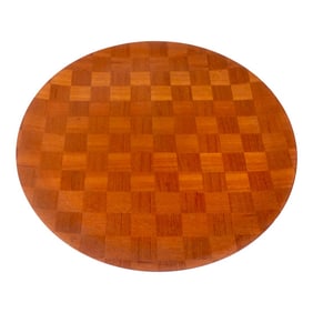 Mid Century Danish Modern Style Parquetry Inlay Serving Tray