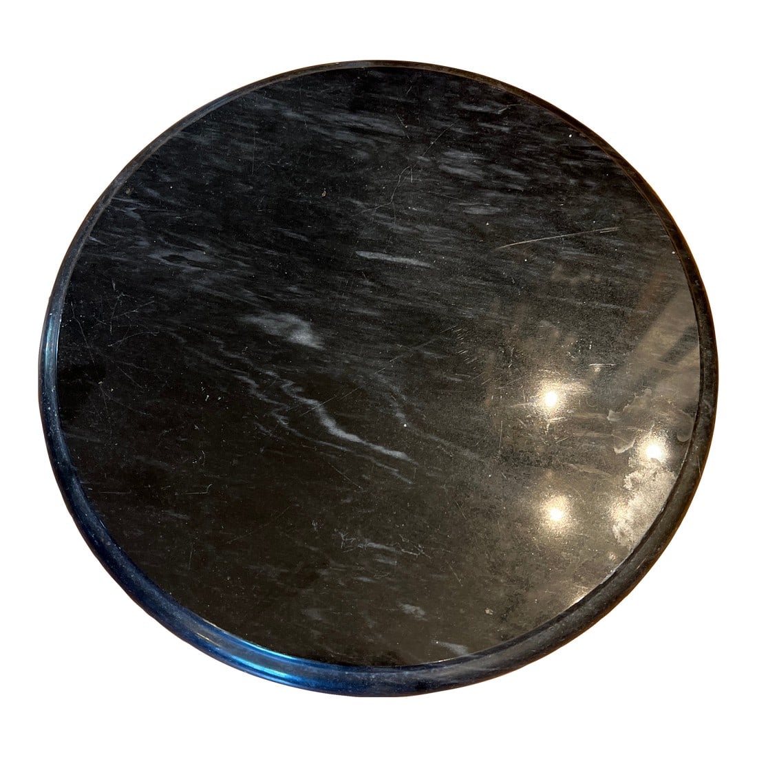 Vintage Black Marble Lazy Susan Serving Piece: Up for consideration is a beautiful vintage black marble lazy Susan. This would be perfect at your next dinner for easy serving access, and it's great for the interior design enthusiast. Please check