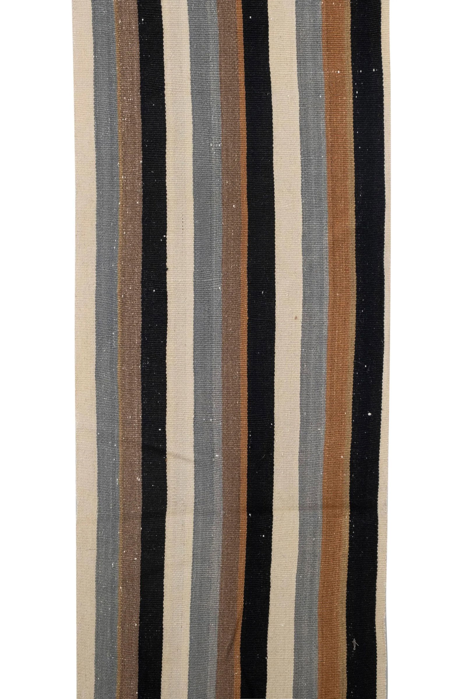 Vintage Extra Long Turkish Hemp Kilim Runner 1'10" X 25'3" - 4