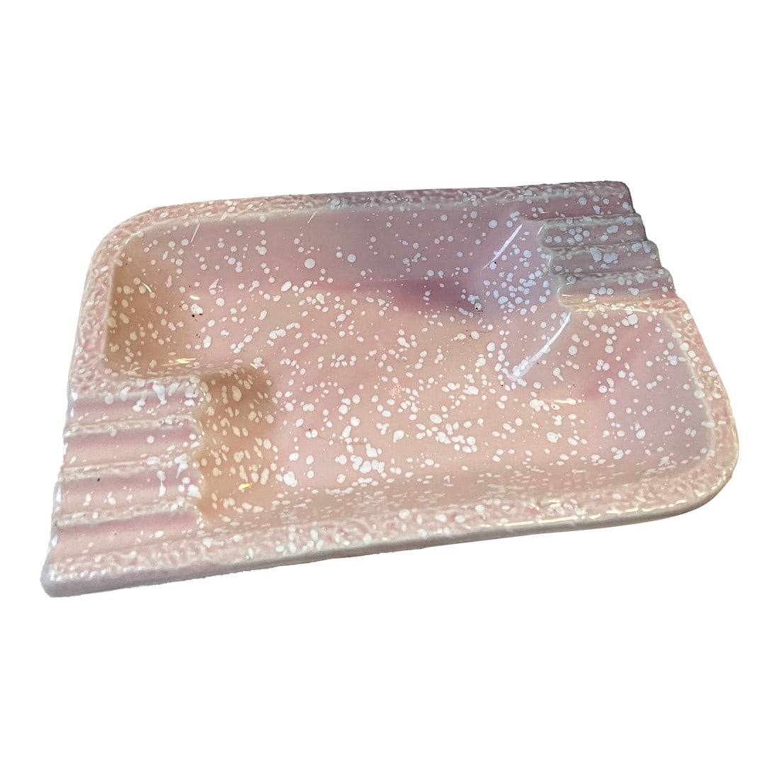 1970s Pink Atomic Art Deco Style Ceramic Ashtray: Up for consideration is a beautiful vintage pink atomic art deco ceramic ashtray. This is a lovely piece that is a great way to add a pop of color and style to your home. This is also a great find