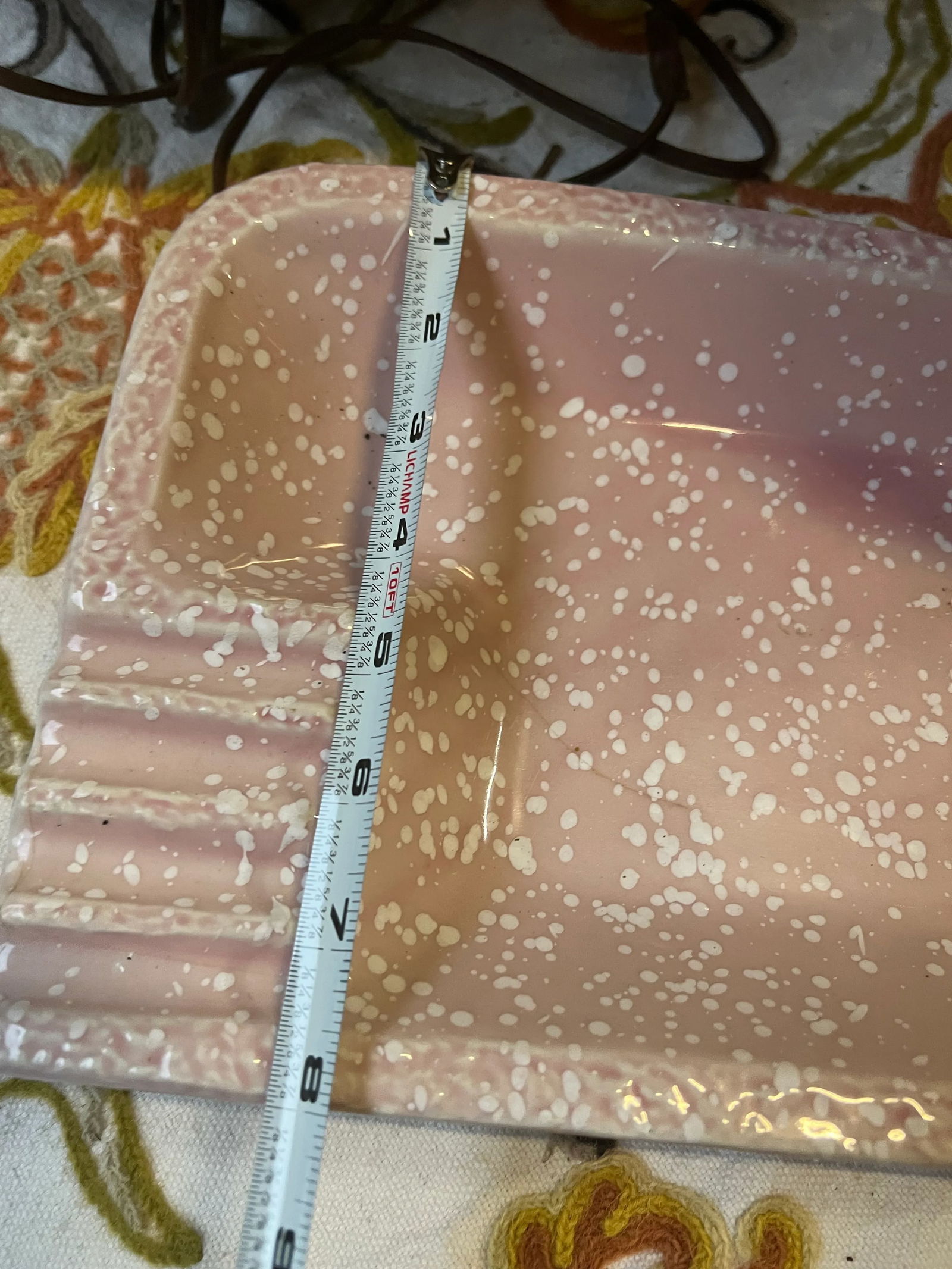 1970s Pink Atomic Art Deco Style Ceramic Ashtray - 5