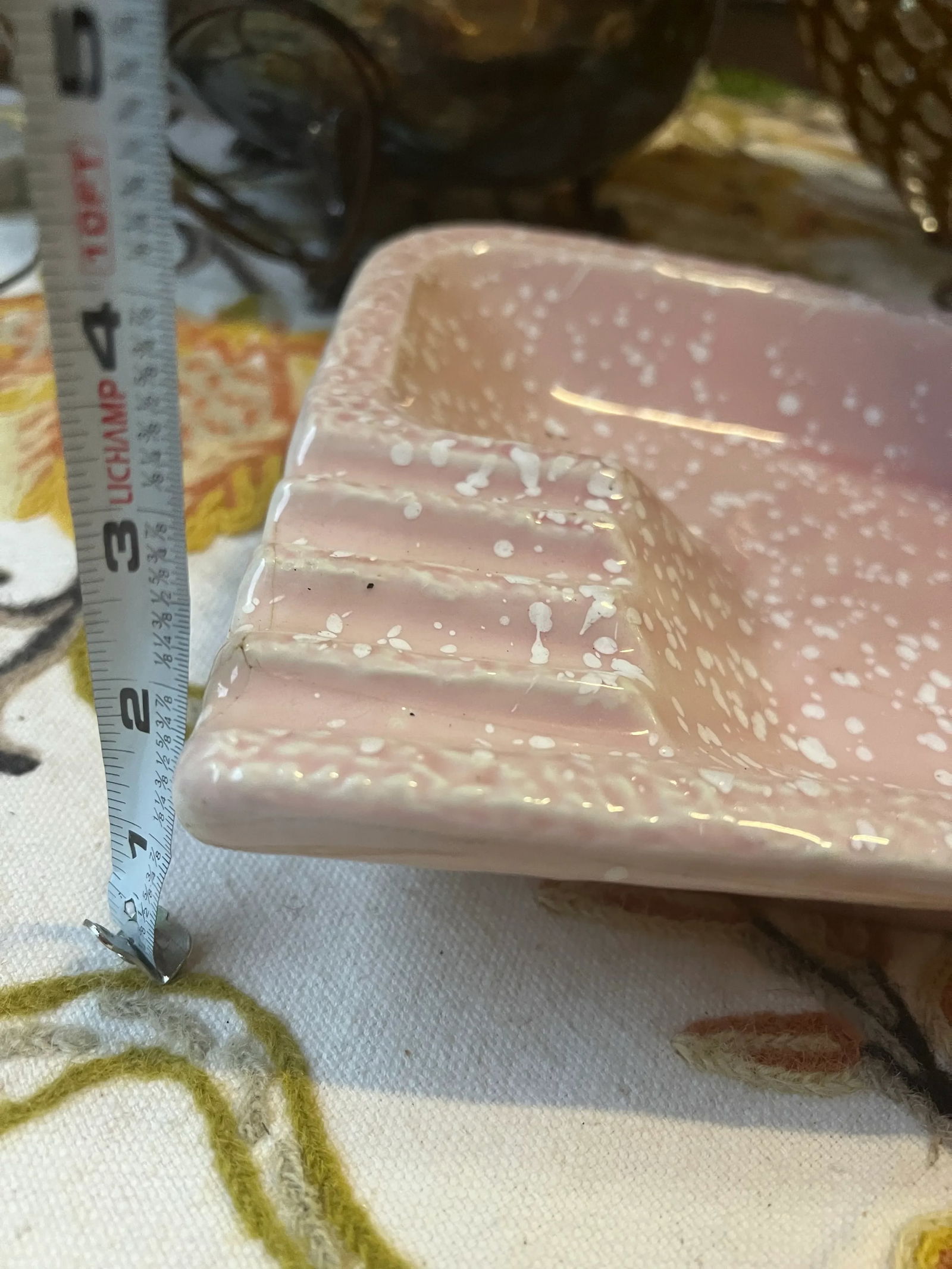 1970s Pink Atomic Art Deco Style Ceramic Ashtray - 6