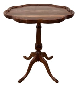 Antique Mahogany Piecrust Side End Table- Newly Restored