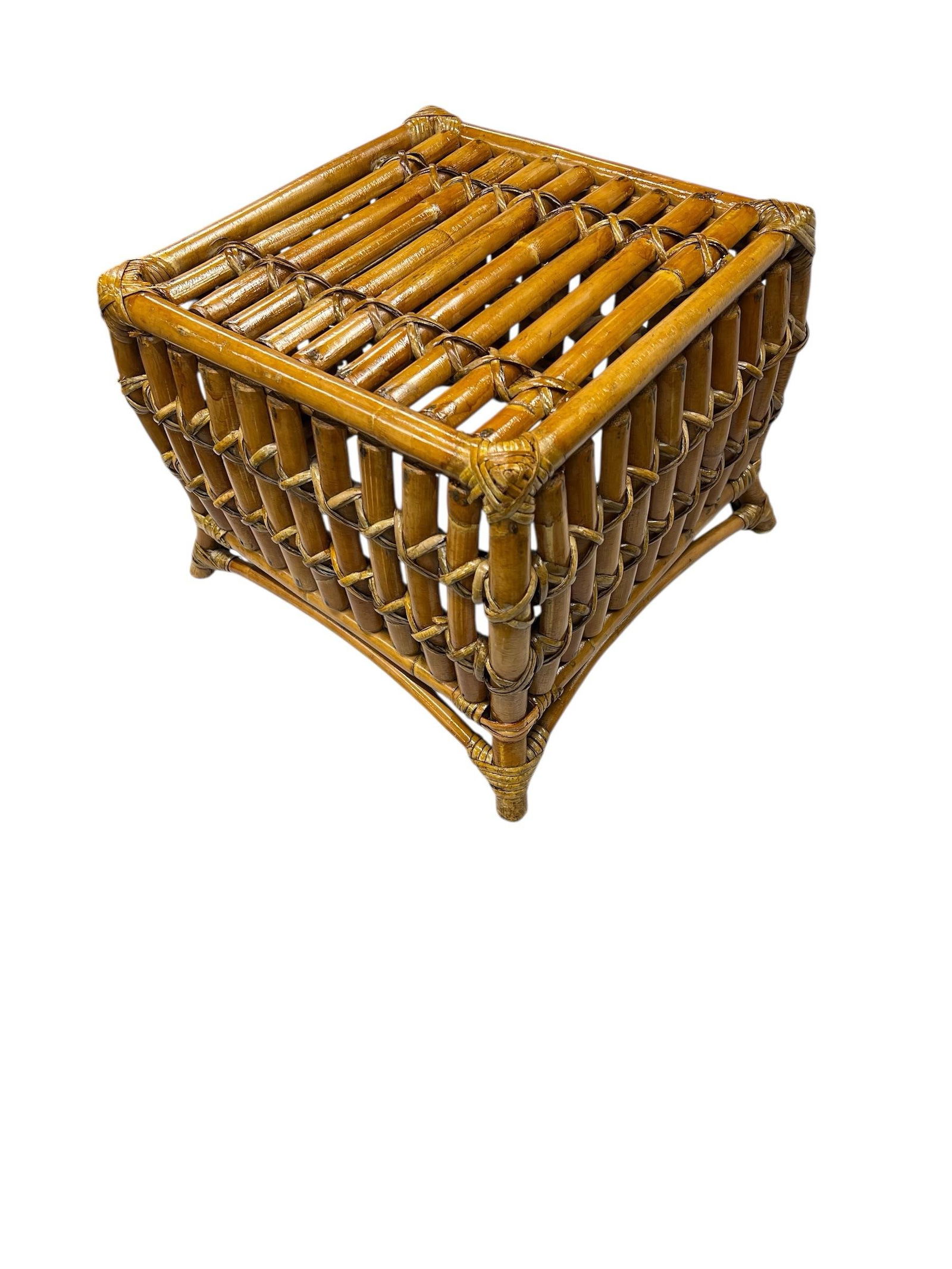 Vintage Bamboo Bombay Style Footstool - 3