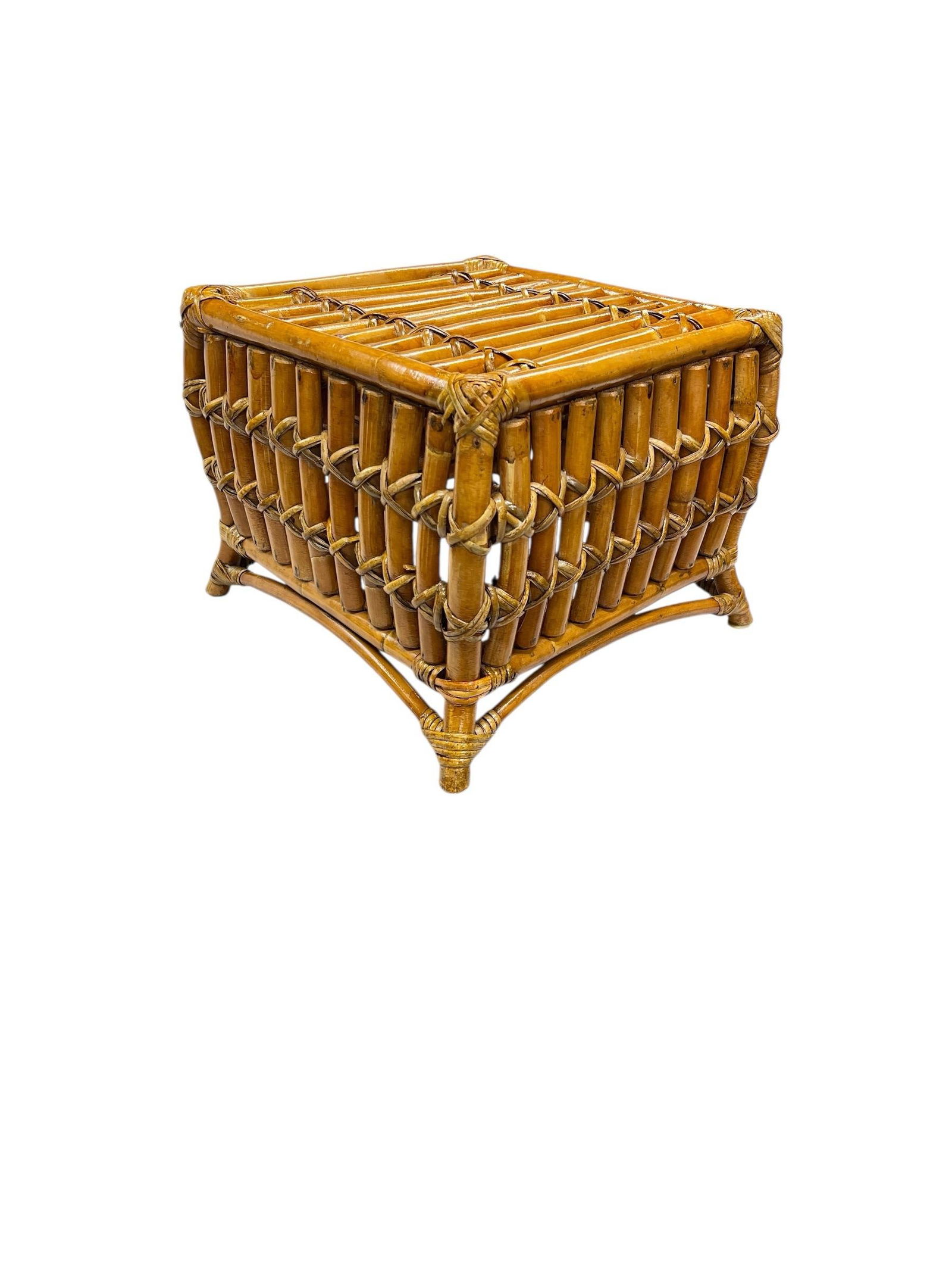 Vintage Bamboo Bombay Style Footstool - 4