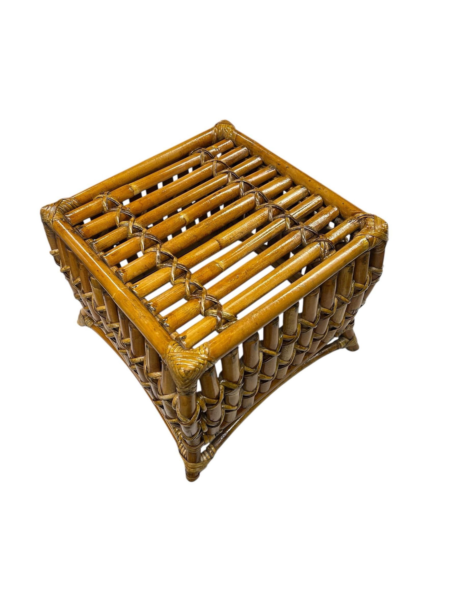 Vintage Bamboo Bombay Style Footstool - 5