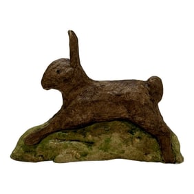 Debbie Thibault "Leaping Bunny" Folk Art Rabbit Figurine – Signed & Dated