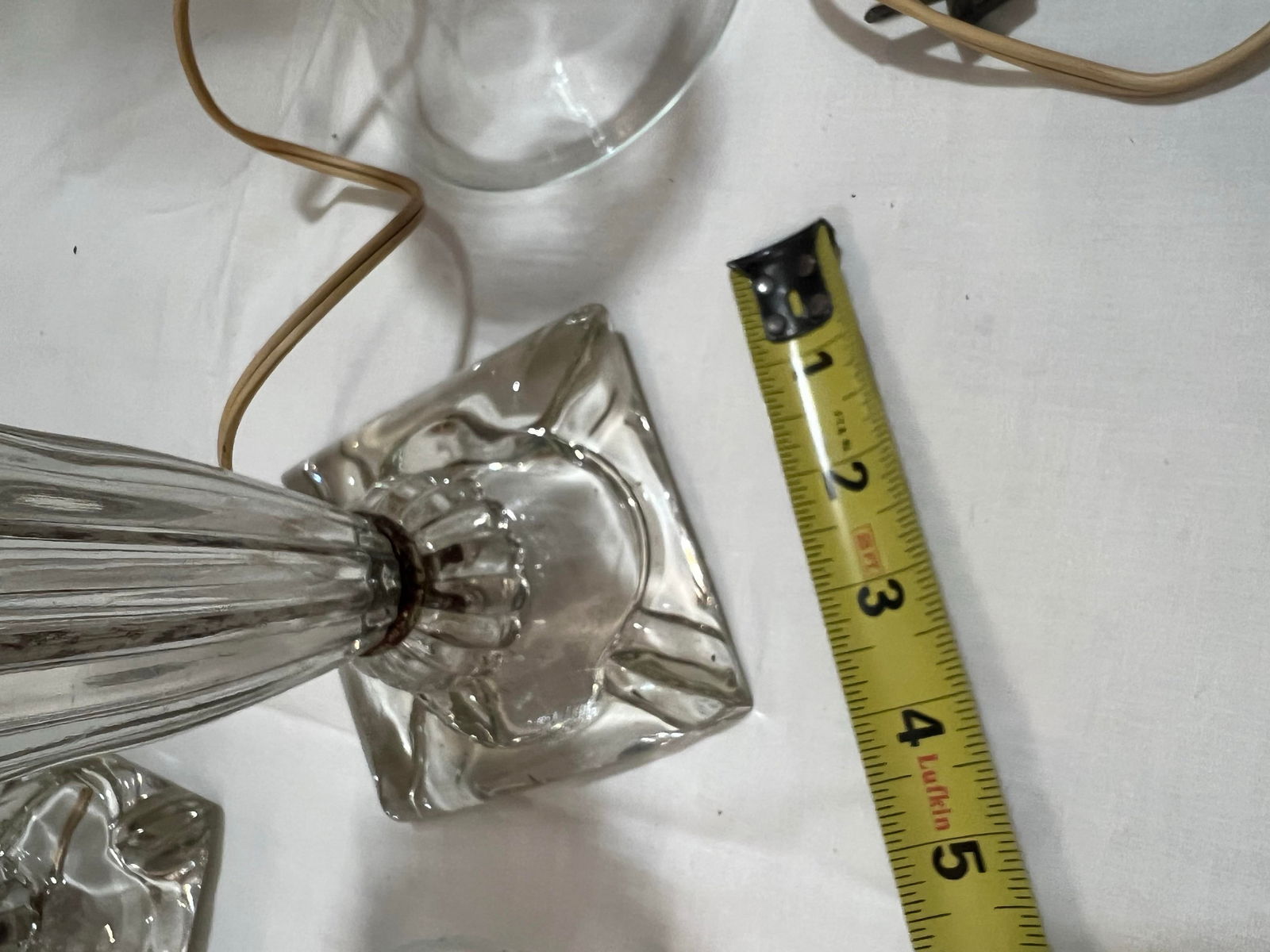 Pair of 1970s Glass Table Lamps With Glass Shades - 4