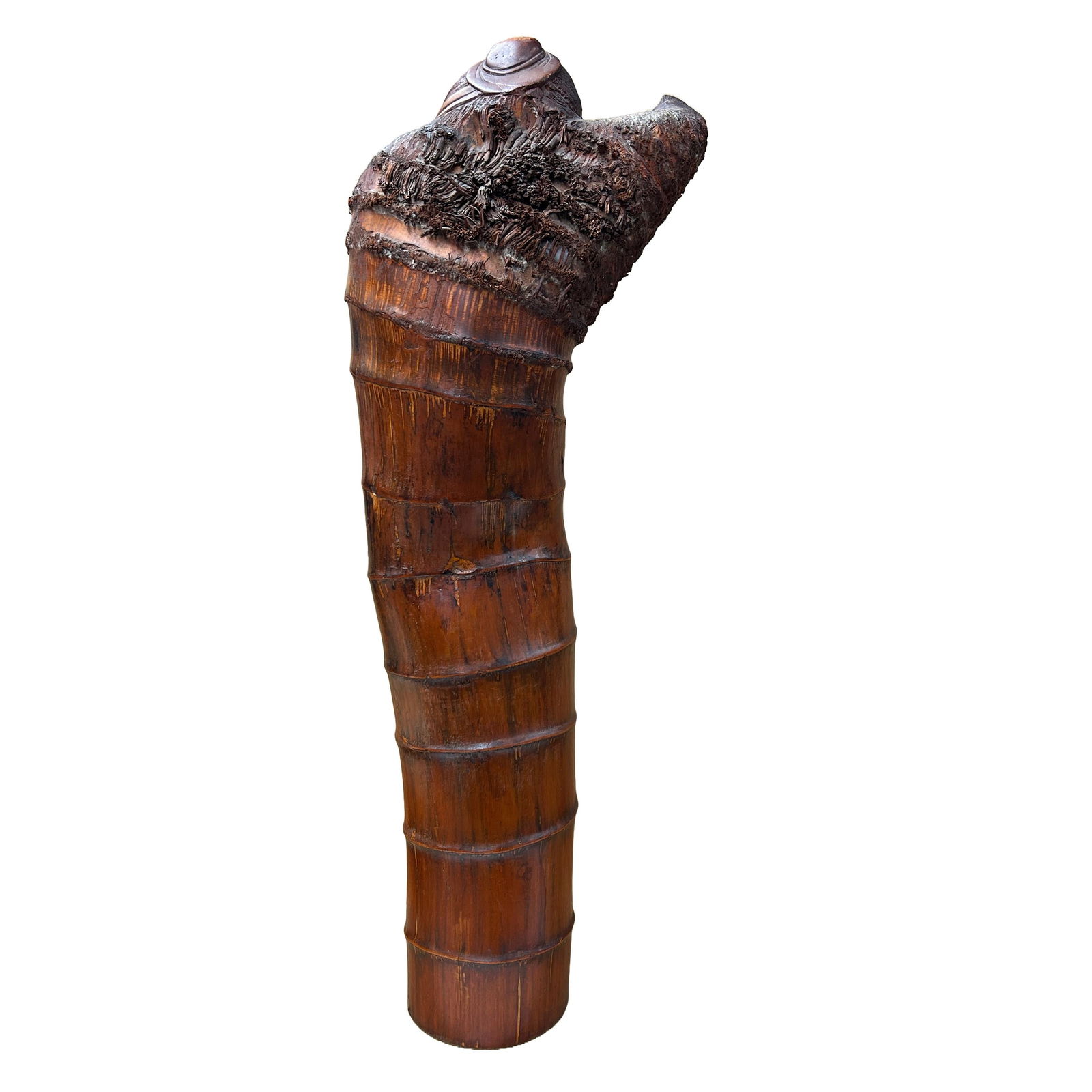 Natural Bamboo Curved Old Man Fishing Art Figure - 4