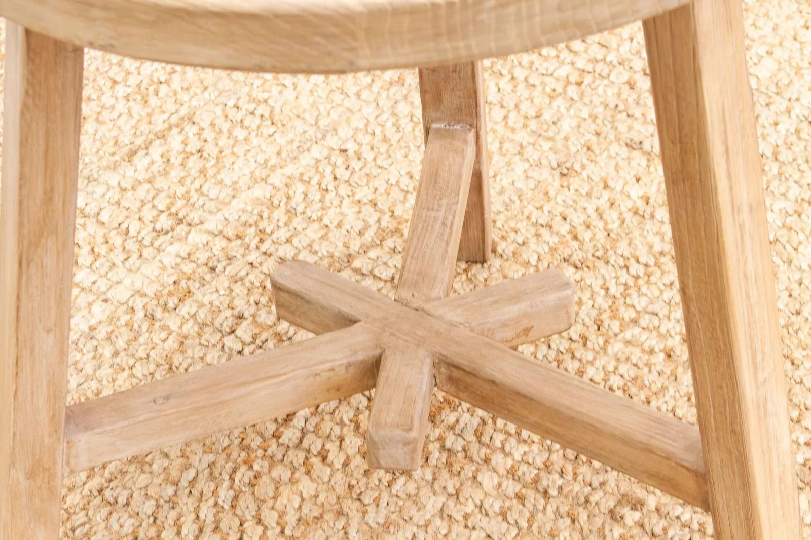 Bleached Wood Round Occasional Table - 3