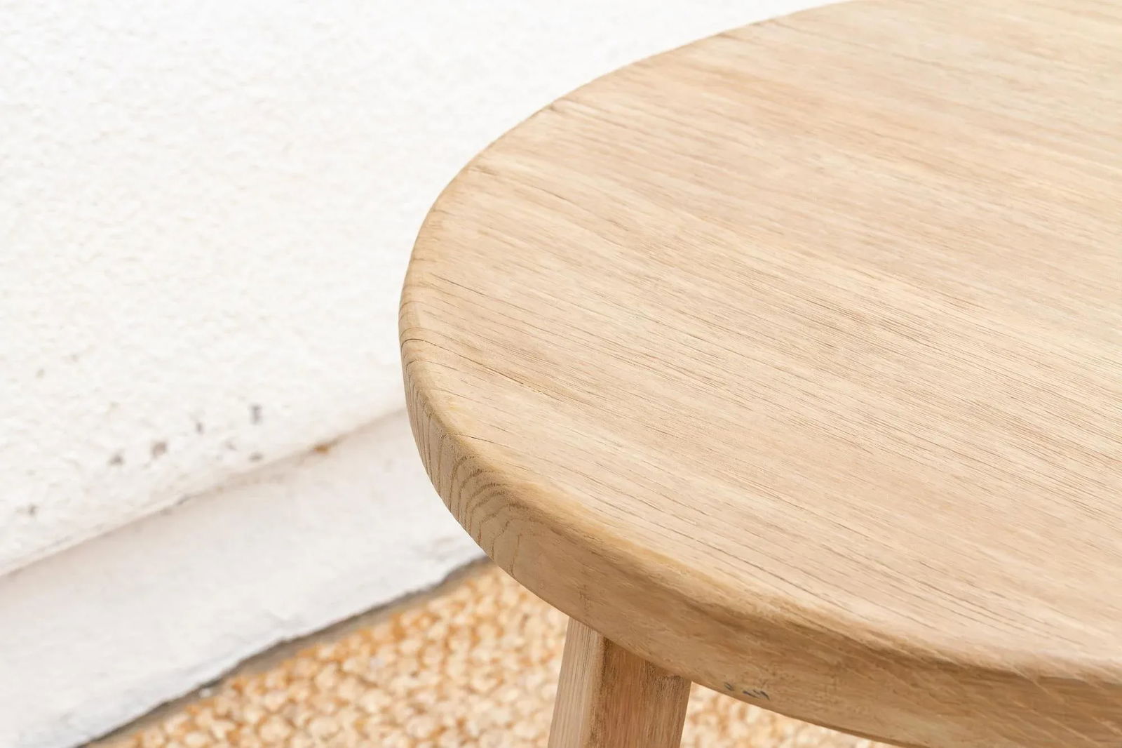 Bleached Wood Round Occasional Table - 5