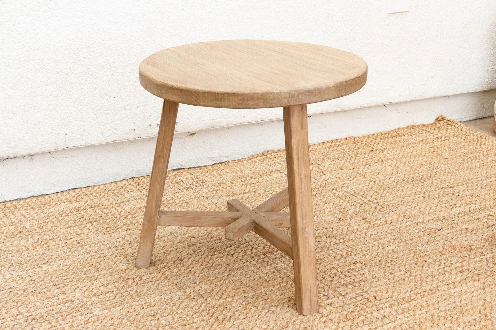 Bleached Wood Round Occasional Table - 6