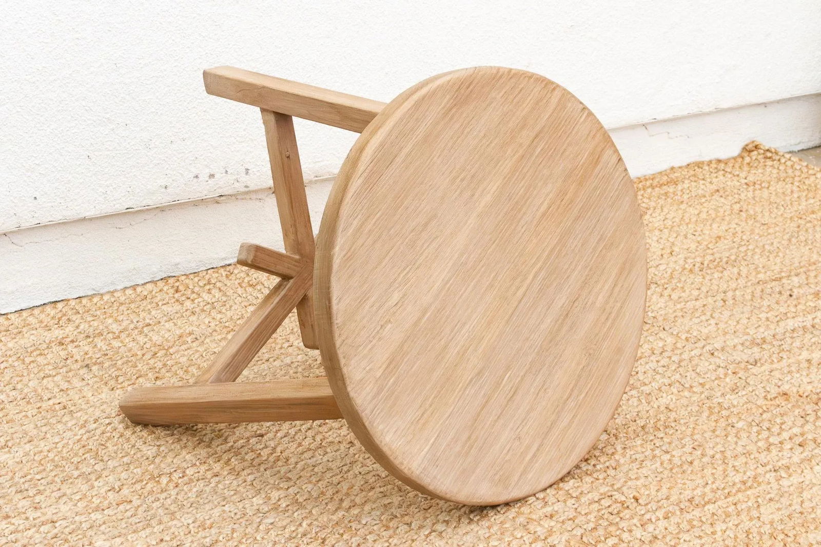 Bleached Wood Round Occasional Table - 8