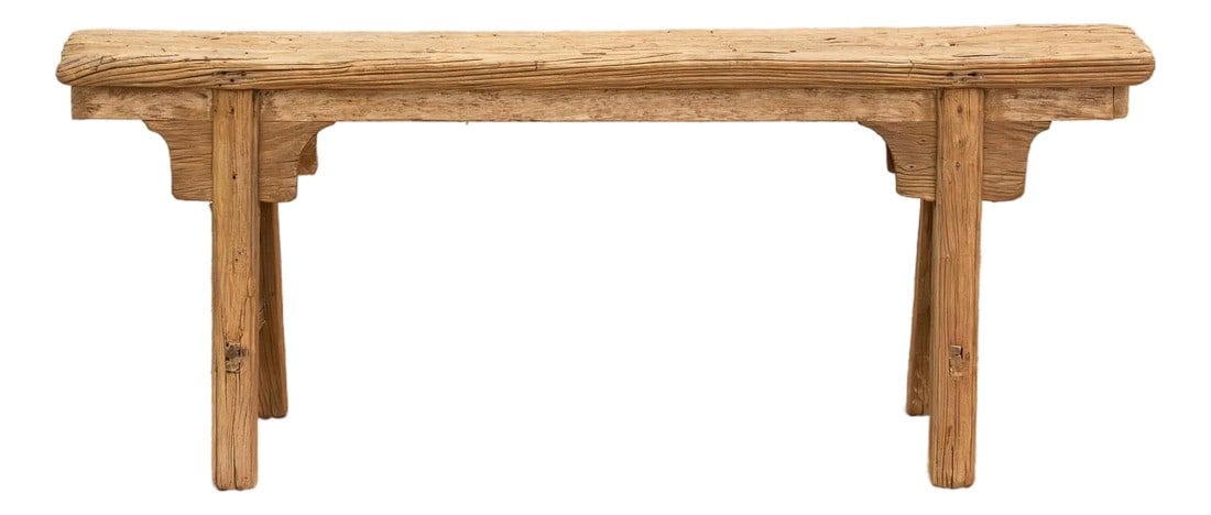 Slim Antique Farmhouse Bench: A piece that exudes character and timeless rural charm with this delightful slim farmhouse-style bench. Measuring around 4 feet in length, this bench is not just a functional seating solution but a