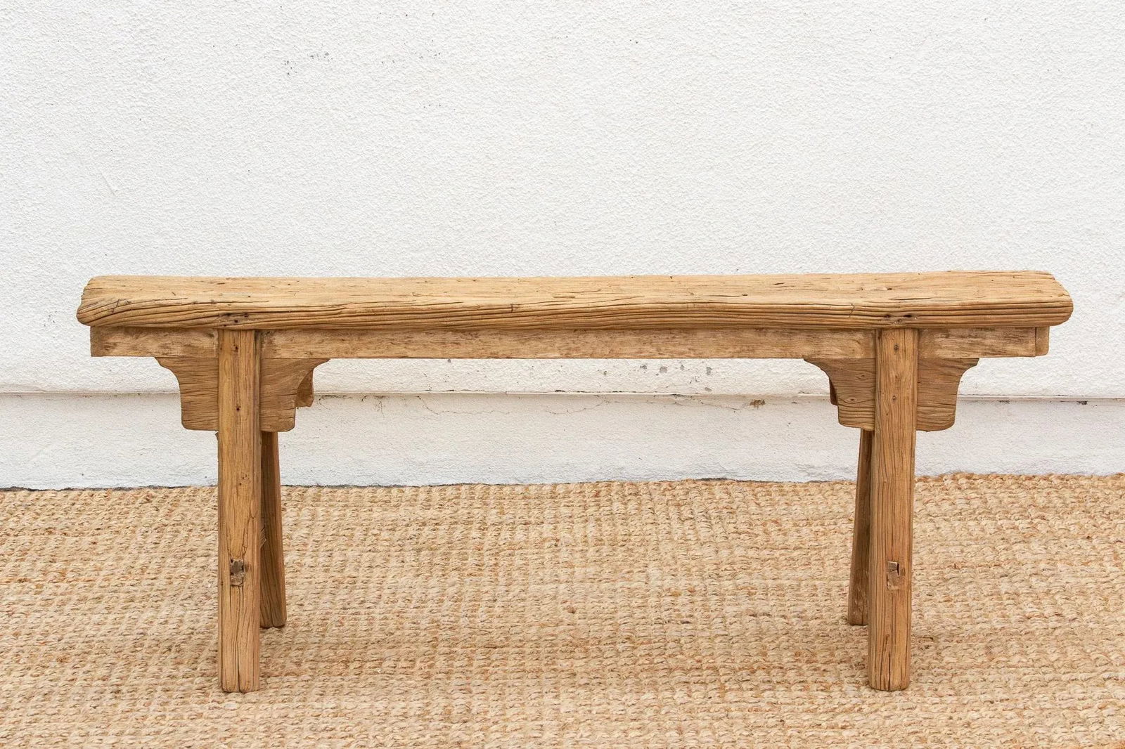 Slim Antique Farmhouse Bench - 3