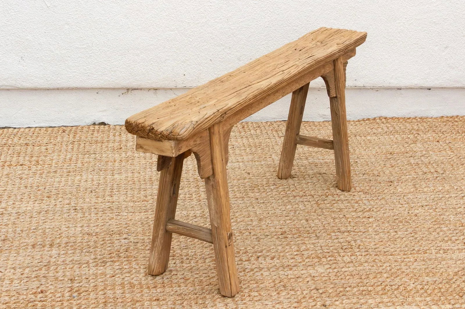 Slim Antique Farmhouse Bench - 4