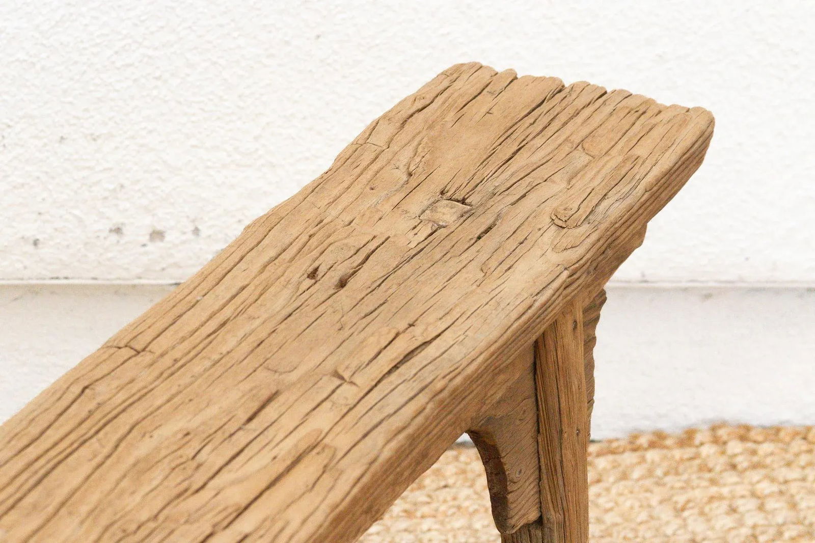 Slim Antique Farmhouse Bench - 5