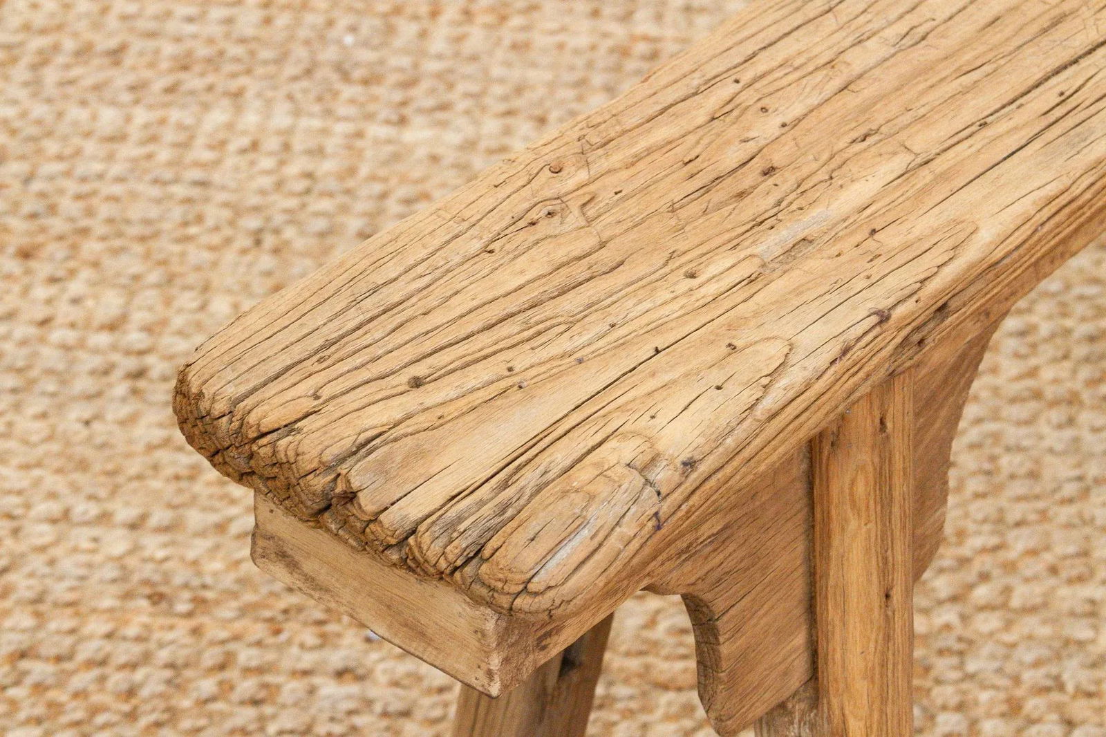 Slim Antique Farmhouse Bench - 6