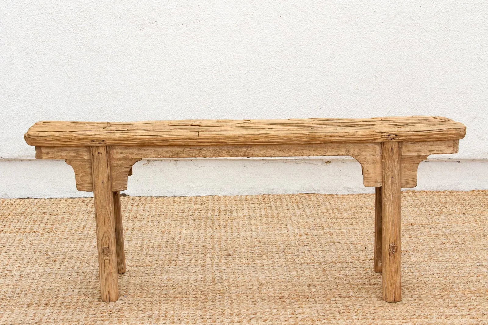 Slim Antique Farmhouse Bench - 7