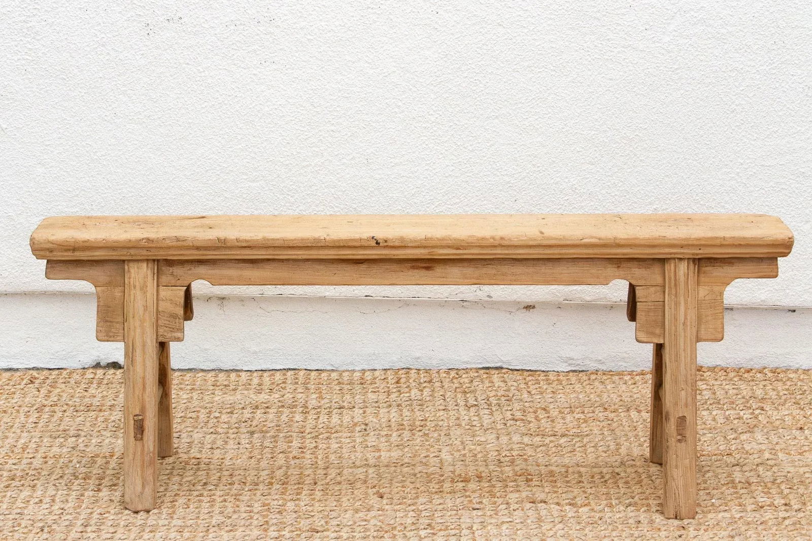 Old Timeworn Wooden Slim Bench - 3