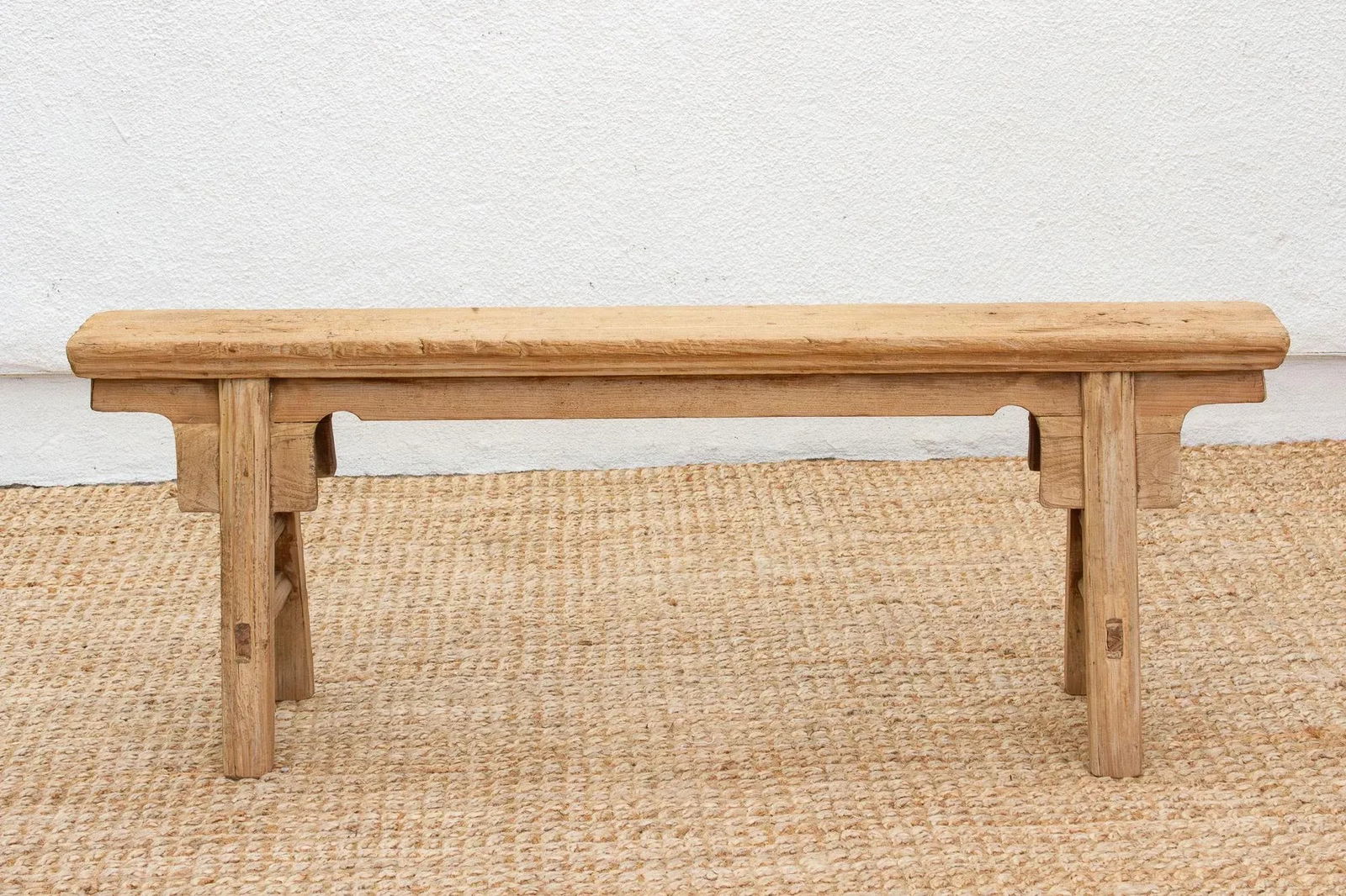 Old Timeworn Wooden Slim Bench - 6