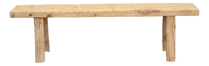 Primitive Bleached Wood Joint Bench